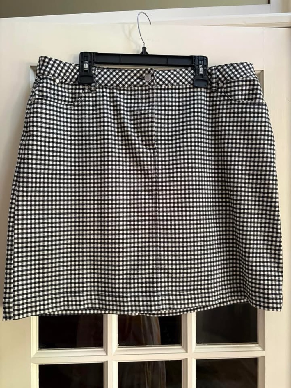 Talbots Black and White Gingham Mini Skirt